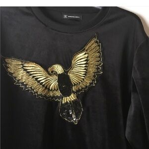 INC International concepts eagle fancy shirt embroidered look size L NWT Awesome